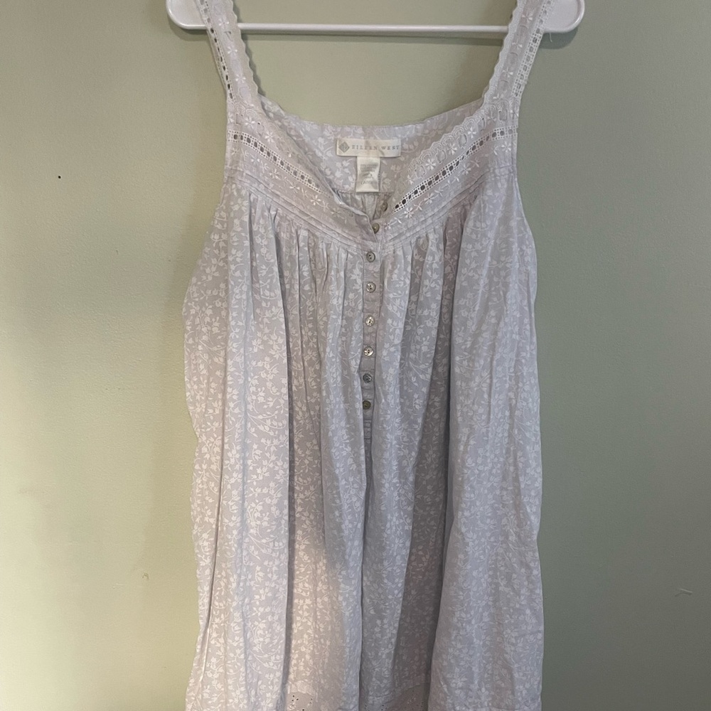 Floral Eyelet LaceTrim Dress🤍🩵